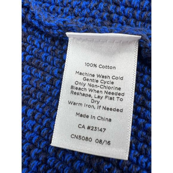 Talbots Blue Color Block Open Front Chunky Knit Cardigan Sweater Women's… - Picture 5 of 6